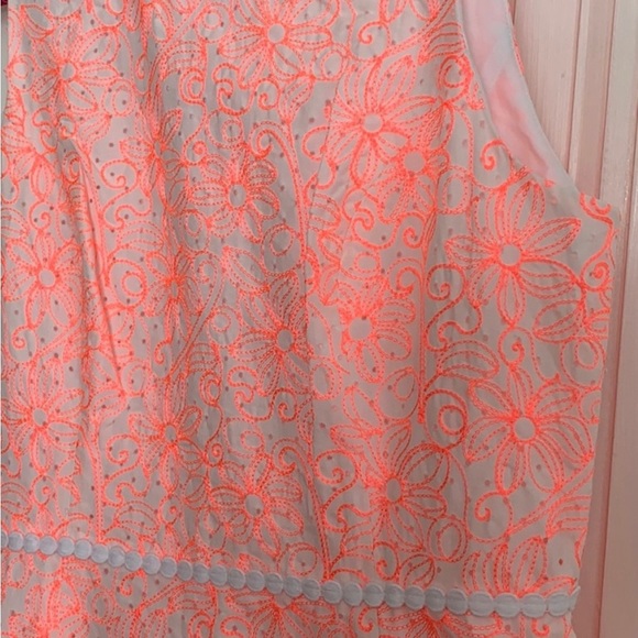 NWT Lilly Pulitzer Ellen Dress Cantaloupe Embroidered Lasercut Dress, Size 2 - Picture 11 of 15